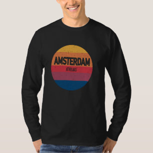 Amsterdam Nederland Retro Sunset Souvenir T-shirt