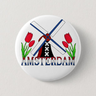 Amsterdam Nederland Ronde Button 5,7 Cm