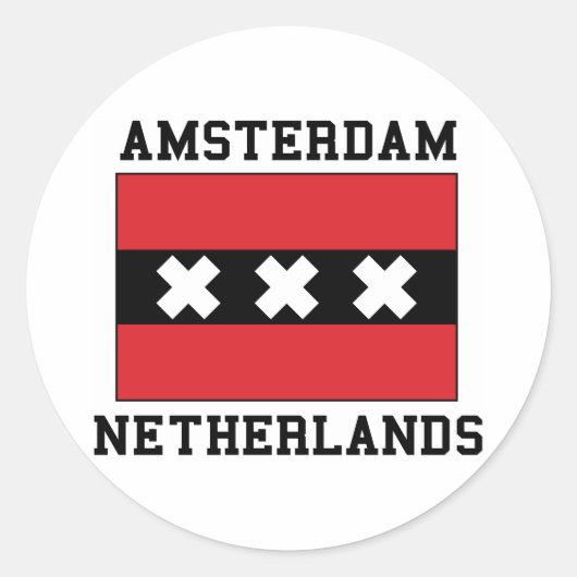 Amsterdam Nederland Ronde Sticker (Voorkant)
