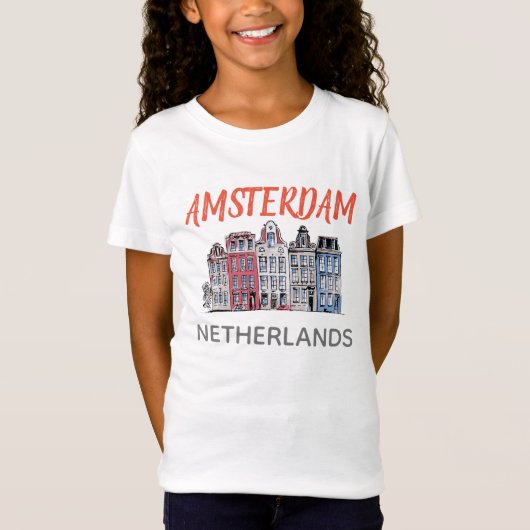 Amsterdam Nederland Row-huizen, meisjeshuizen T-shirt (Voorkant)