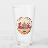 Amsterdam Nederland Skyline Embleem Glas (Voorkant)