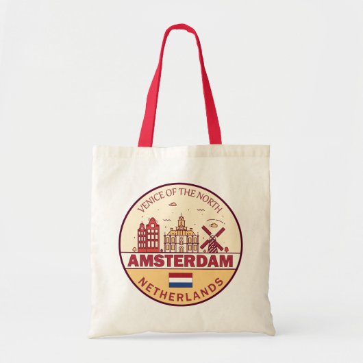 Amsterdam Nederland Skyline Embleem Tote Bag (Voorkant)