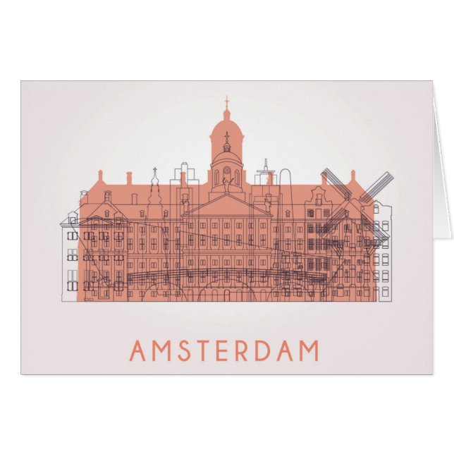 Amsterdam, Nederland | Skyline of Landmarks (Voorkant Horizontaal)