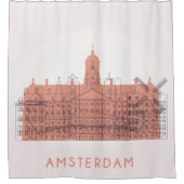 Amsterdam, Nederland | Skyline of Landmarks Douchegordijn (Voorkant)