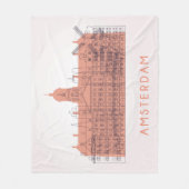 Amsterdam, Nederland | Skyline of Landmarks Fleece Deken (Voorkant)