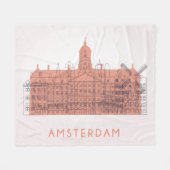 Amsterdam, Nederland | Skyline of Landmarks Fleece Deken (Voorkant (Horizontaal))