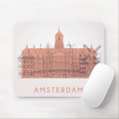 Amsterdam, Nederland | Skyline of Landmarks Muismat (Met muis)