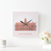 Amsterdam, Nederland | Skyline of Landmarks Vierkante Klok (Huis)