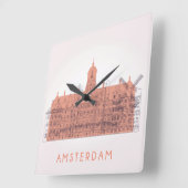 Amsterdam, Nederland | Skyline of Landmarks Vierkante Klok (Hoek)