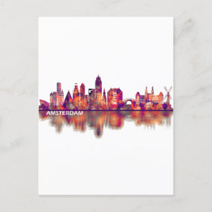 Amsterdam Nederland Skyline Uitnodiging Briefkaart