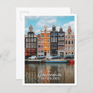 Amsterdam Nederland stad is het mooie toerisme Briefkaart