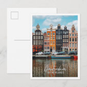 Amsterdam Nederland stad is het mooie toerisme Briefkaart (Voorkant / Achterkant)