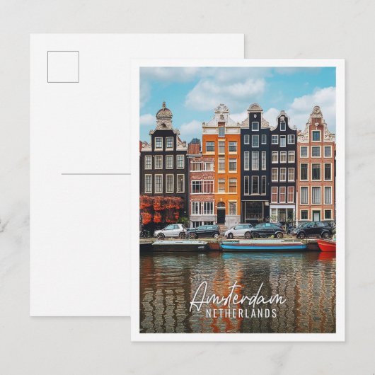 Amsterdam Nederland stad is het mooie toerisme Briefkaart (Voorkant / Achterkant)