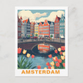 Amsterdam Nederland Stad Reizen Fiets Briefkaart (Voorkant)