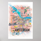 Amsterdam Nederland Stadskaart Poster (Voorkant)
