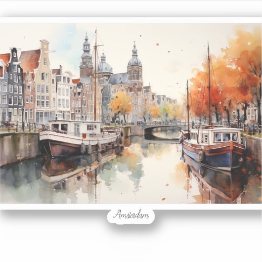 Amsterdam, Nederland Sticker (Voorkant)