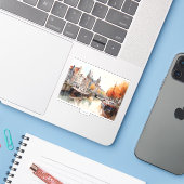 Amsterdam, Nederland Sticker (Laptop met iPhone)