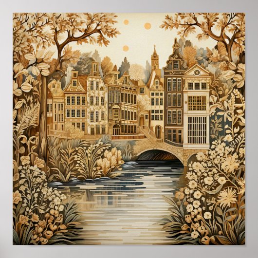 Amsterdam Nederland Stijl Poster (Voorkant)