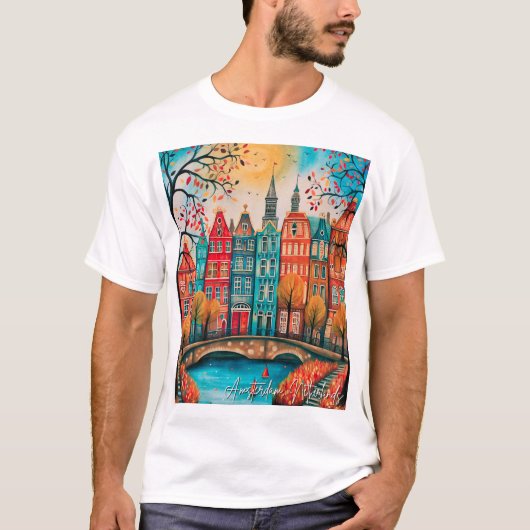 Amsterdam Nederland T-Shirt (Voorkant)