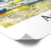 Amsterdam Nederland Travel Waterverf Hand getekend Poster (Hoek)