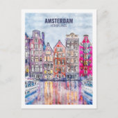 Amsterdam Nederland Travel Waterverf Sketch Briefkaart (Voorkant)