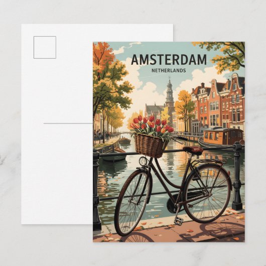 Amsterdam nederland uitnodiging briefkaart (Voorkant / Achterkant)