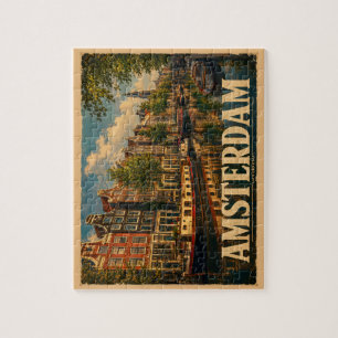 Amsterdam Nederland Vintage Reis Legpuzzel