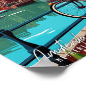 Amsterdam Nederland vintage reisillustratie Poster (Hoek)