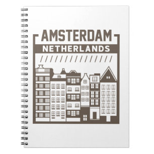 Amsterdam Nederland Vintage Stadsgezicht Notitieboek