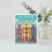 Amsterdam Nederland Vintage Travel Briefkaart (Staand voorkant)
