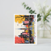 Amsterdam Nederland Vintage Travel Illustration Briefkaart (Staand voorkant)