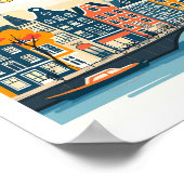 Amsterdam Nederland Vintage Travel Illustration Poster (Hoek)