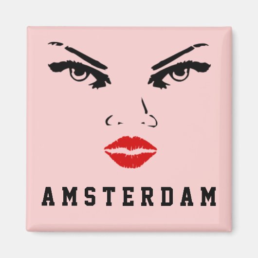 Amsterdam, Nederland Vrouw Magneet (Voorkant)