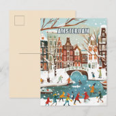 Amsterdam Nederland Winter Reizen Briefkaart (Voorkant / Achterkant)