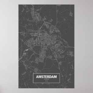 Amsterdam, Nederland (zwart wit) Poster