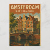 Amsterdam Nederlands  Kanaal Uitzicht Briefkaart (Voorkant)