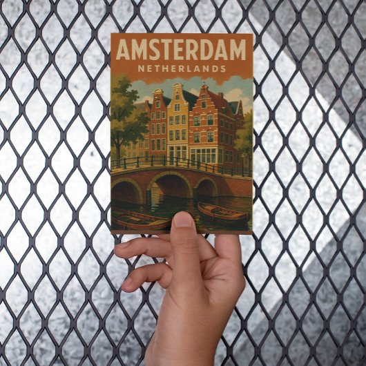 Amsterdam Nederlands  Kanaal Uitzicht Briefkaart