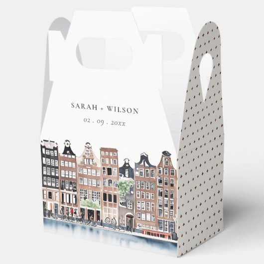 Amsterdam Nederlands landschapslandschap Waterverf Bedankdoosjes (Geopend)