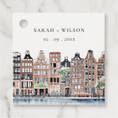 Amsterdam Nederlands landschapslandschap Waterverf Bedankjes Labels (Voorkant)
