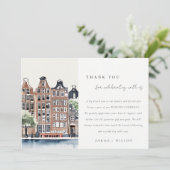 Amsterdam Nederlands landschapslandschap Waterverf Bedankkaart (Staand voorkant)