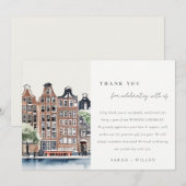 Amsterdam Nederlands landschapslandschap Waterverf Bedankkaart (Voorkant / Achterkant)