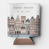 Amsterdam Nederlands landschapslandschap Waterverf Blikjeskoeler (Voorkant)