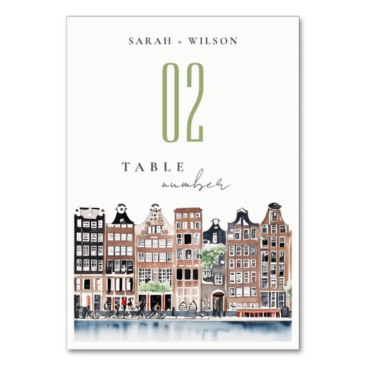 Amsterdam Nederlands landschapslandschap Waterverf Kaart (Voorkant)