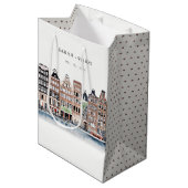 Amsterdam Nederlands landschapslandschap Waterverf Medium Cadeauzakje (Voorkant Gekanteld)