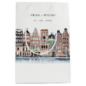 Amsterdam Nederlands landschapslandschap Waterverf Medium Cadeauzakje (Voorkant)