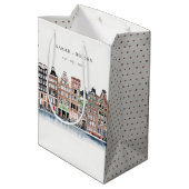 Amsterdam Nederlands landschapslandschap Waterverf Medium Cadeauzakje (Achterkant Gekanteld)