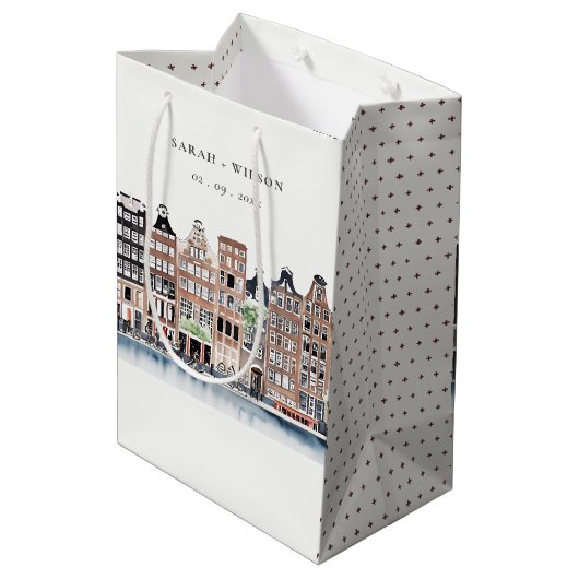 Amsterdam Nederlands landschapslandschap Waterverf Medium Cadeauzakje (Achterkant Gekanteld)