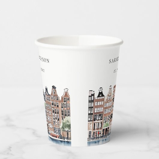 Amsterdam Nederlands landschapslandschap Waterverf Papieren Bekers (Links)