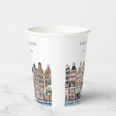 Amsterdam Nederlands landschapslandschap Waterverf Papieren Bekers (Rechts)