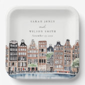 Amsterdam Nederlands landschapslandschap Waterverf Papieren Bordje (Voorkant)